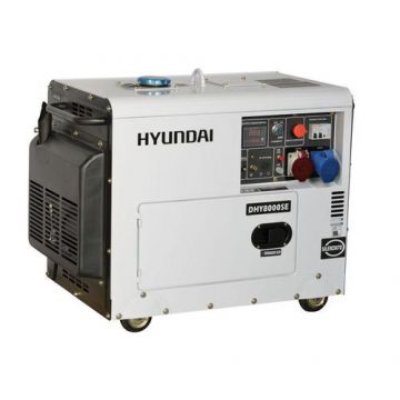 Generator Curent Electric HYUNDAI DHY8600SE-T, trifazat, diesel, 230V, 7.9/5.5kW (Alb)