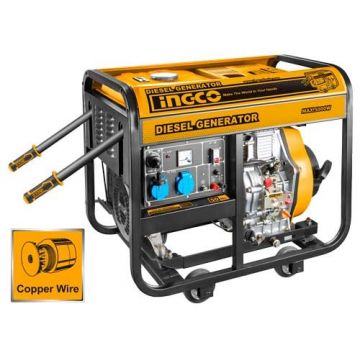 Generator de curent 5KW motor Diesel, 9 CP, INGCO GDE50001