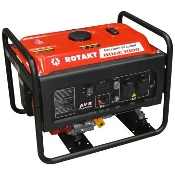 Generator De Curent Pe Benzină Rotakt ROGE3000 3.0 KW, AVR, Voltmetru, Iesire De 12V, Consum de 1,09L/oră